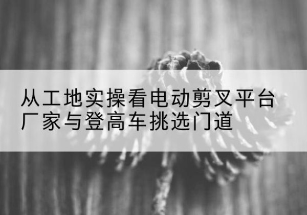 嵊州电动剪叉升降平台厂家-从工地实操看电动剪叉平台厂家与登高车挑选门道